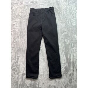 Levis Womens Sz 29x30 Black Jeans Straight‎ Leg Mid Rise Stretch Denim Western